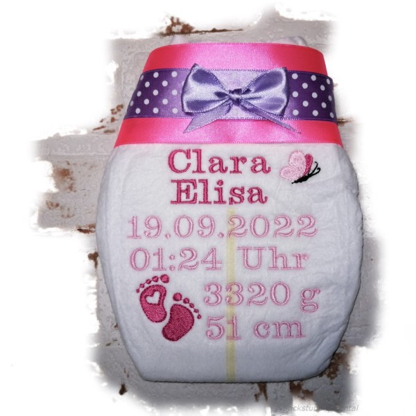 Farbenkombination Satinband pink mit Satinband  Punkt Nr. 5 Schleife lila/Flieder